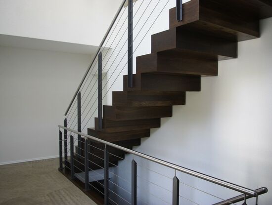 Moderne Treppe Holz und Stahl Faltwerktreppe Kubustreppe
